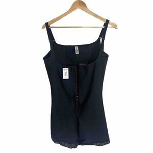 Leonisa Women's Black High Underarm Firm Compression Activewear Top Size 3XL